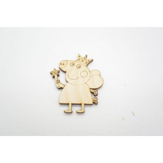 Ξύλινο Διακοσμητικό πέππα γουρουνάκι πριγκίπισσα 