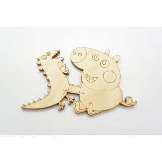 Ξύλινο Διακοσμητικό George το γουρουνάκι