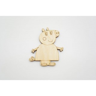 Ξύλινο Διακοσμητικό μαμά γουρουνίτσα 