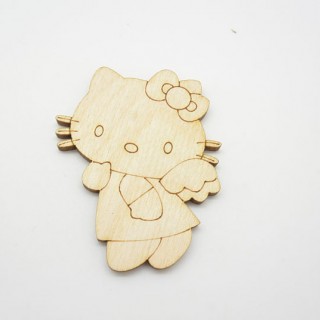 Ξύλινο Διακοσμητικό hello kitty αγγελάκι