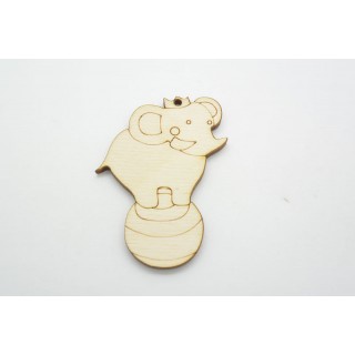 Ξύλινο Διακοσμητικό ελέφαντας τσίρκου