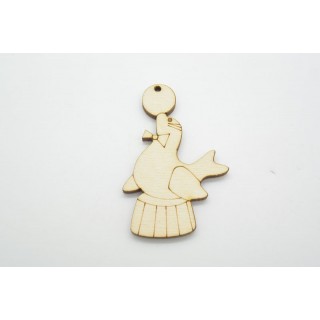 Ξύλινο Διακοσμητικό φώκια τσίρκου