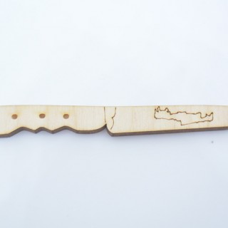 Ξύλινο Διακοσμητικό μαχαίρι με χαραγμένη την Κρήτη 