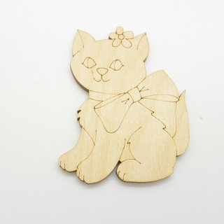 Ξύλινο Διακοσμητικό γατούλα