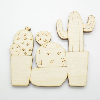 Ξύλινο Διακοσμητικό κάκτοι
