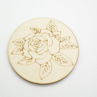 Ξύλινο Διακοσμητικό τριαντάφυλλο Ξύλινο Διακοσμητικό τριαντάφυλλο