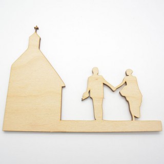 Ξύλινο Διακοσμητικό ζευγάρι σε εξωκκλήσι Ξύλινο Διακοσμητικό ζευγάρι σε εξωκκλήσι