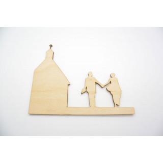 Ξύλινο Διακοσμητικό ζευγάρι σε εξωκκλήσι Ξύλινο Διακοσμητικό ζευγάρι σε εξωκκλήσι