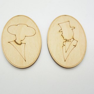 Ξύλινο Διακοσμητικό κύριος και κυρία Ξύλινο Διακοσμητικό κύριος και κυρία