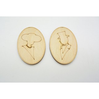 Ξύλινο Διακοσμητικό κύριος και κυρία Ξύλινο Διακοσμητικό κύριος και κυρία