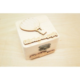  Ξύλινο κουτί μπομπονιέρα αερόστατο