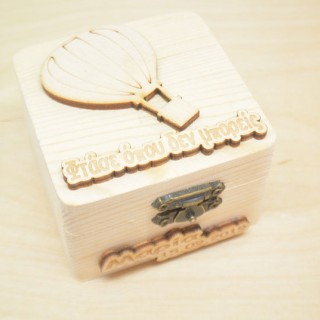  Ξύλινο κουτί μπομπονιέρα αερόστατο