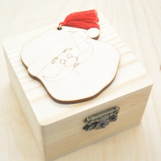 Χριστουγεννιάτικη Μπομπονιέρα Ξύλινο κουτί άγιος βασίλης