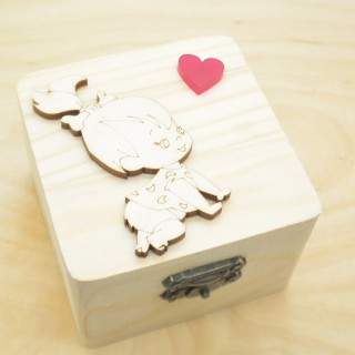  Ξύλινο κουτί μπομπονιέρα με θέμα σταλίτσα