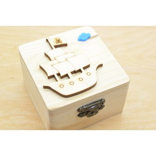 Ξύλινο κουτί πειρατικό καράβι