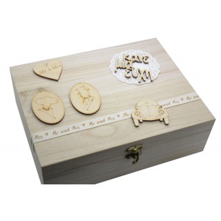 Ξύλινο Κουτί ευχών γάμου γαμπρός νύφη