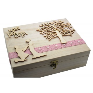 Ξύλινο Κουτί ευχών γάμου γαμπρός νύφη