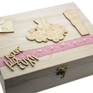 Ξύλινο Κουτί ευχών γάμου νυφικό γαμπριάτικο