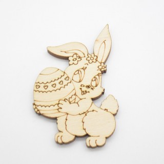 Ξύλινο Διακοσμητικό πασχαλινό λαγουδάκι με αυγό