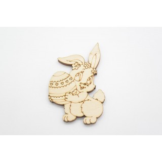 Ξύλινο Διακοσμητικό πασχαλινό λαγουδάκι με αυγό