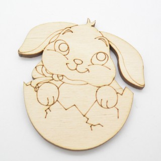 Ξύλινο Διακοσμητικό πασχαλινό λαγουδάκι σε αυγό