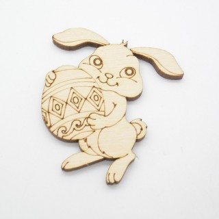 Ξύλινο Διακοσμητικό πασχαλινό λαγουδάκι με αυγό