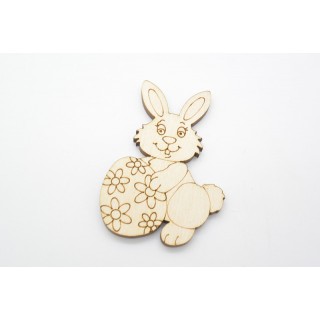 Ξύλινο Διακοσμητικό πασχαλινό λαγουδάκι με αυγό