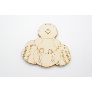 Ξύλινο Διακοσμητικό παπάκι με πασχαλινά αυγά