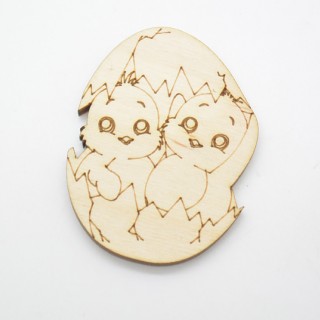 Ξύλινο Διακοσμητικό πασχαλινό αυγό με πουλάκια