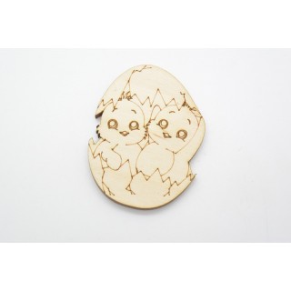 Ξύλινο Διακοσμητικό πασχαλινό αυγό με πουλάκια