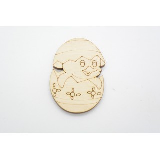 Ξύλινο Διακοσμητικό αυγό με παπάκι