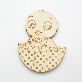 Ξύλινο Διακοσμητικό πασχαλινό αυγό με πουλάκι 