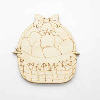 Ξύλινο Διακοσμητικό πασχαλινό καλαθάκι με αυγά 