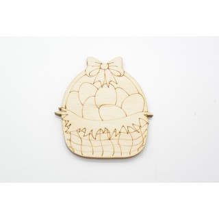 Ξύλινο Διακοσμητικό πασχαλινό καλαθάκι με αυγά 