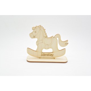 Διακοσμητικό Ξύλινο αλογάκι με βάση