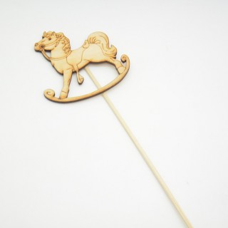 Ξύλινο Στικ αλογάκι καρουζέλ