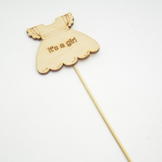 Ξύλινο Στικ φορεματάκι its a girl 