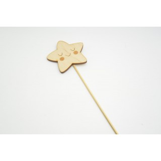 Ξύλινο Στικ αστεράκι με χαμόγελο