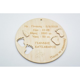 Αναμνηστικό Γέννησης για νεογέννητο Αναμνηστικό Γέννησης για νεογέννητο