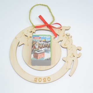 Ξύλινο Ημερολόγιο τοίχου κύκλος με ευχή 2026