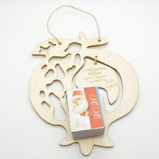 Ξύλινο Ημερολόγιο μεγάλο τοίχου ρόδι 2026