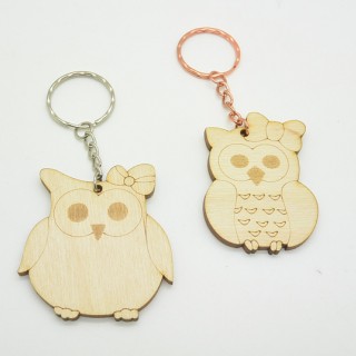 Ξύλινο Μπρελόκ κουκουβάγια