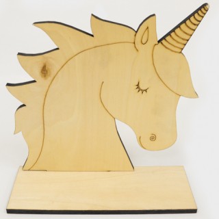 Ξύλινος Μονόκερος μεγάλος με βάση