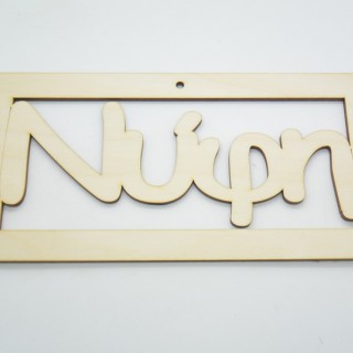 Ξύλινο ταμπελάκι με τη λέξη Νύφη