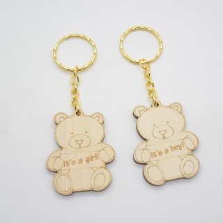 Ξύλινο Μπρελόκ αρκουδάκι its a boy και its a girl Ξύλινο Μπρελόκ αρκουδάκι its a boy και its a girl
