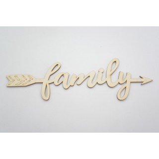Ξύλινο Διακοσμητικό βέλος με τη φράση family Ξύλινο Διακοσμητικό βέλος με τη φράση family