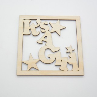 Ξύλινο Διακοσμητικό its a girl με αστεράκια Ξύλινο Διακοσμητικό its a girl με αστεράκια