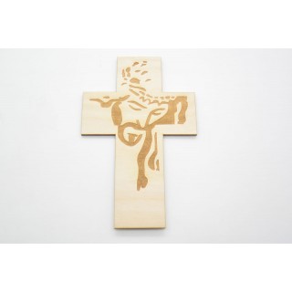 Ξύλινος Σταυρός με χαραγμένο τον Ιησού