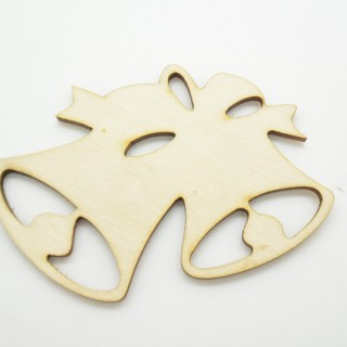 Ξύλινο Χριστουγεννιάτικο στολίδι καμπάνα διπλή