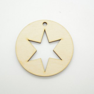 Ξύλινο Χριστουγεννιάτικο διακοσμητικό στολίδι αστέρι